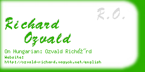 richard ozvald business card